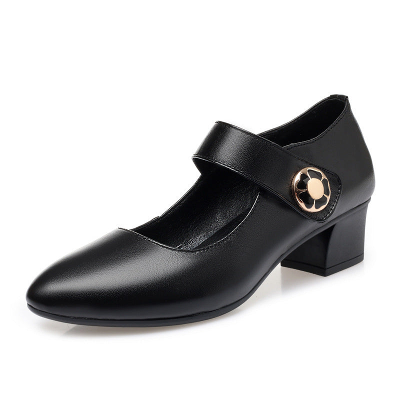 Damen Elegante Mary Jane Schuhe mit modischem Riemen und komfortablem Blockabsatz EB