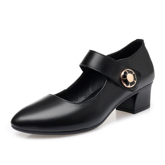Damen Elegante Mary Jane Schuhe mit modischem Riemen und komfortablem Blockabsatz EB