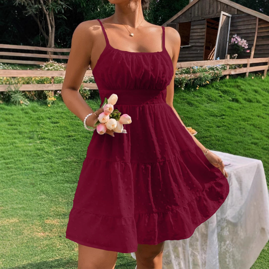 Damen Sommerliches Kleid mit Volantdesign EB