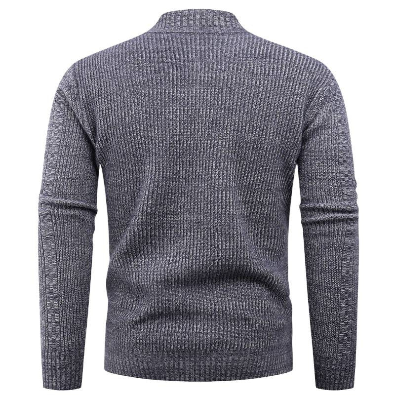 Herren Strickpullover mit Stehkragen und durchgehendem Reißverschluss EB