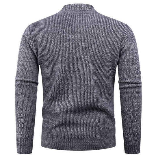 Herren Strickpullover mit Stehkragen und durchgehendem Reißverschluss EB