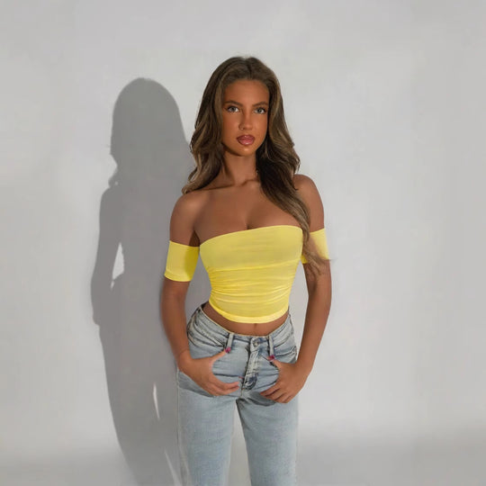 Damen Off-Shoulder Body mit figurbetonendem Schnitt EB