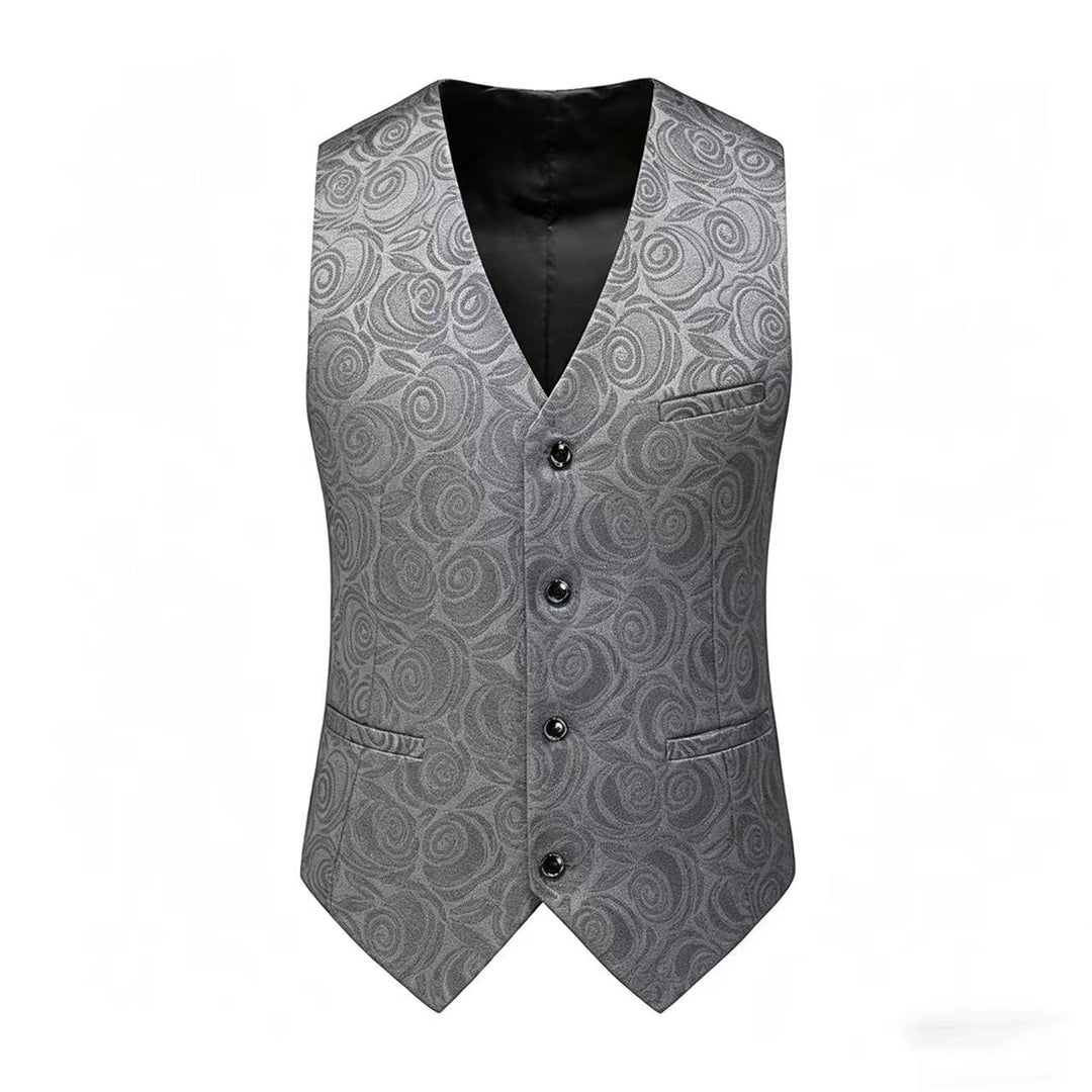 Herren nan Jacquardweste mit ornamentaler Struktur, spitz zulaufendem Saum und satinierter Rückseite EB