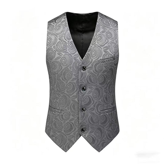 Herren nan Jacquardweste mit ornamentaler Struktur, spitz zulaufendem Saum und satinierter Rückseite EB