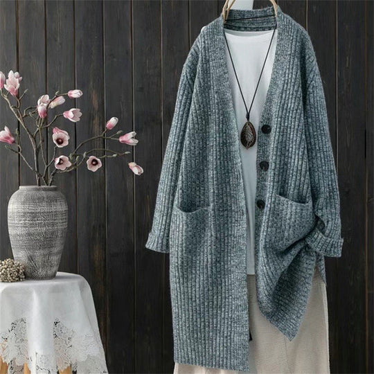 Damen Strickjacke mit durchgehendem Knopfverschluss und lässigem Schnitt EB