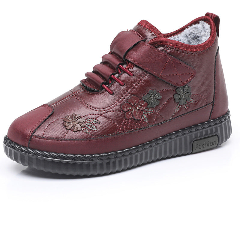 Damen Stiefel mit Blumenstickerei EB