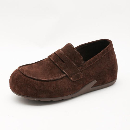 Damen Mokassins aus weichem Wildleder mit verstellbarem Riemen EB