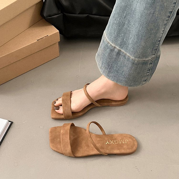 Damen elegante Minimalistische Riemchen-Sandalen EB