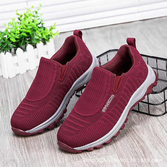 Damen Bequeme Slip-On Laufschuhe mit atmungsaktivem Obermaterial EB
