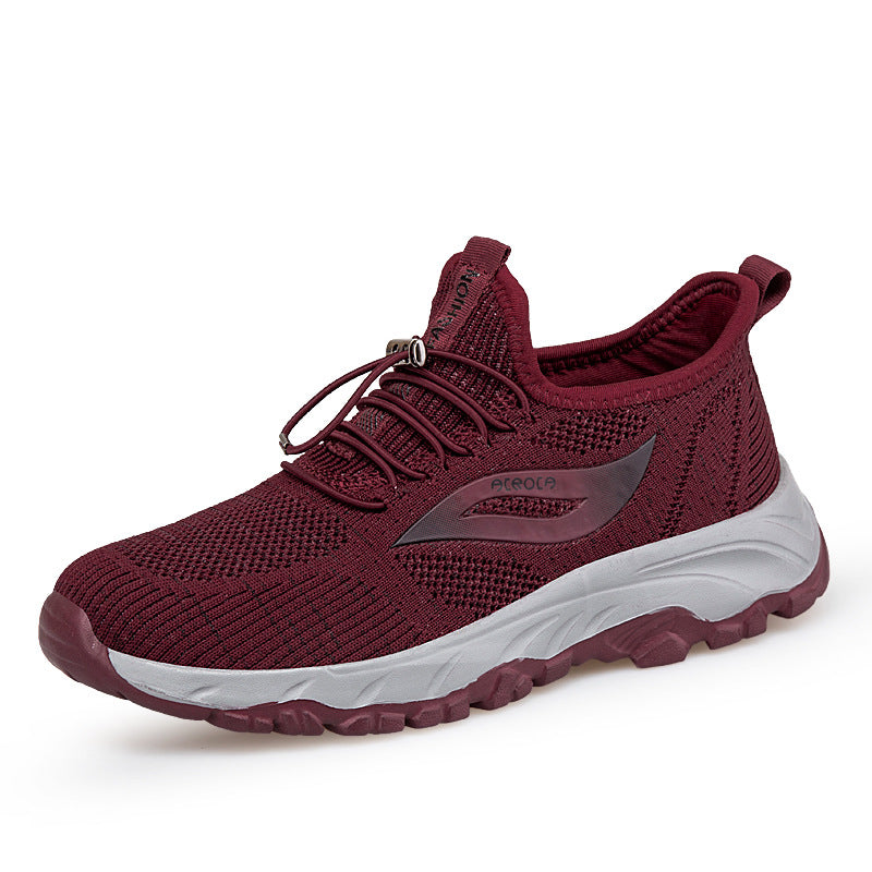 Damen Sportliche Strick Sneakers mit elastischem Schnellschnürsystem EB