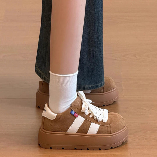 Damen Sportliche Sneaker mit robustem Wildleder-Obermaterial und stylisher Plateausohle EB