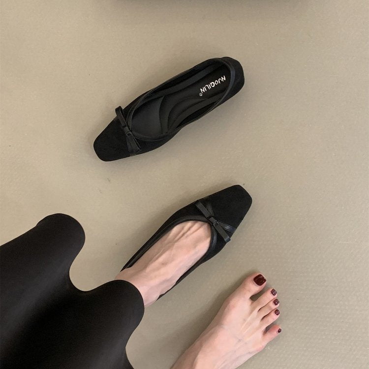 Damen elegante Mokassins mit dekorativem Schleifenakzent EB