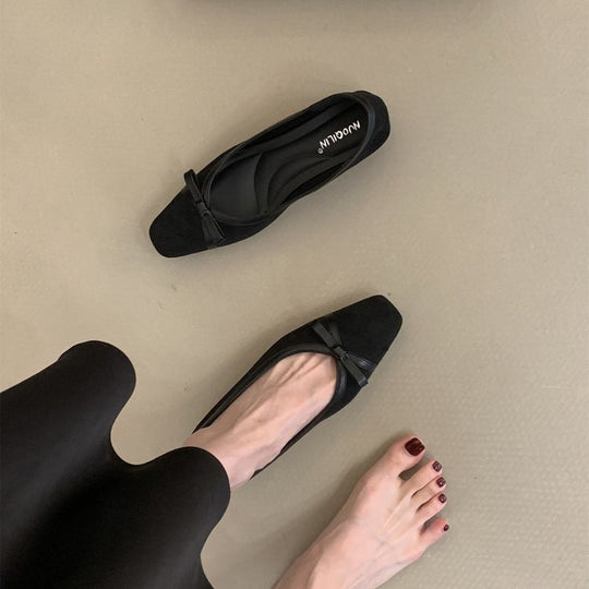 Damen elegante Mokassins mit dekorativem Schleifenakzent EB