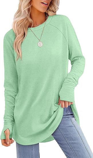 Damen lässiger Langarmshirt mit modernem Schnitt EB