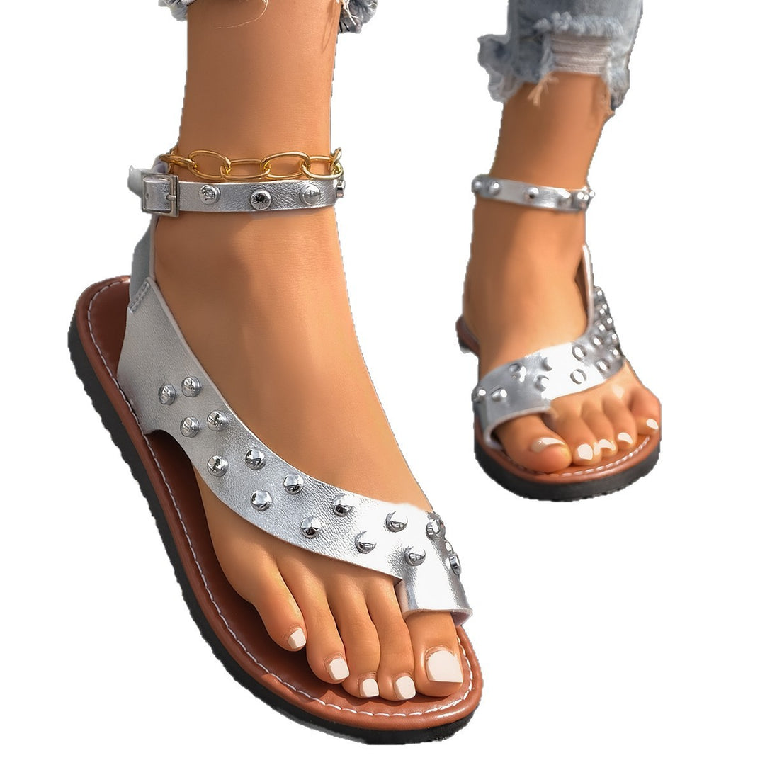 Damen modische Sandalen mit Nieten EB