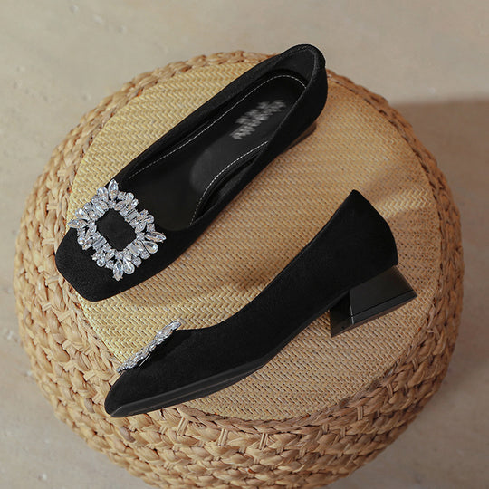 Damen Ballerinas mit funkelndem Kristallschmuck EB