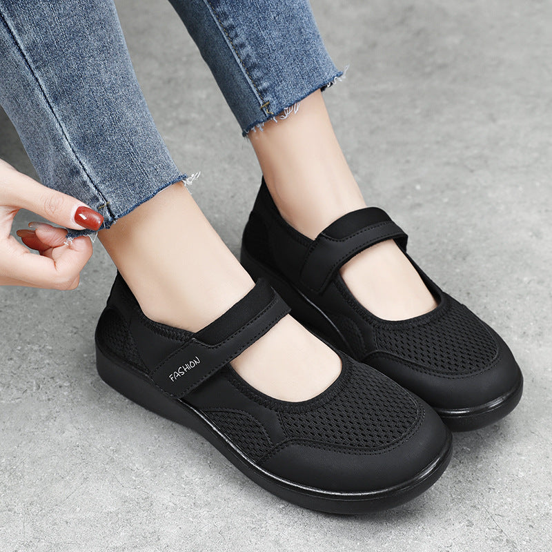 Damen Komfortable Sneakers mit verstellbarem Riemen EB
