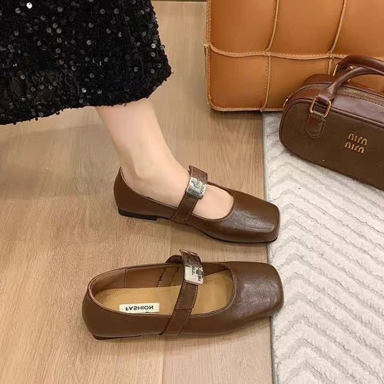 Damen Ballerinas mit modischer Riemchenverzierung EB