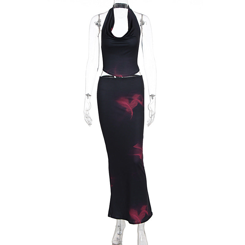 Damen elegantes Maxikleid mit schulterfreiem Design und fließendem Saum EB