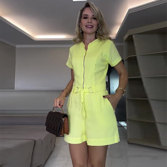 Damen Jumpsuit mit taillierendem Schnitt und elegantem Reißverschluss EB