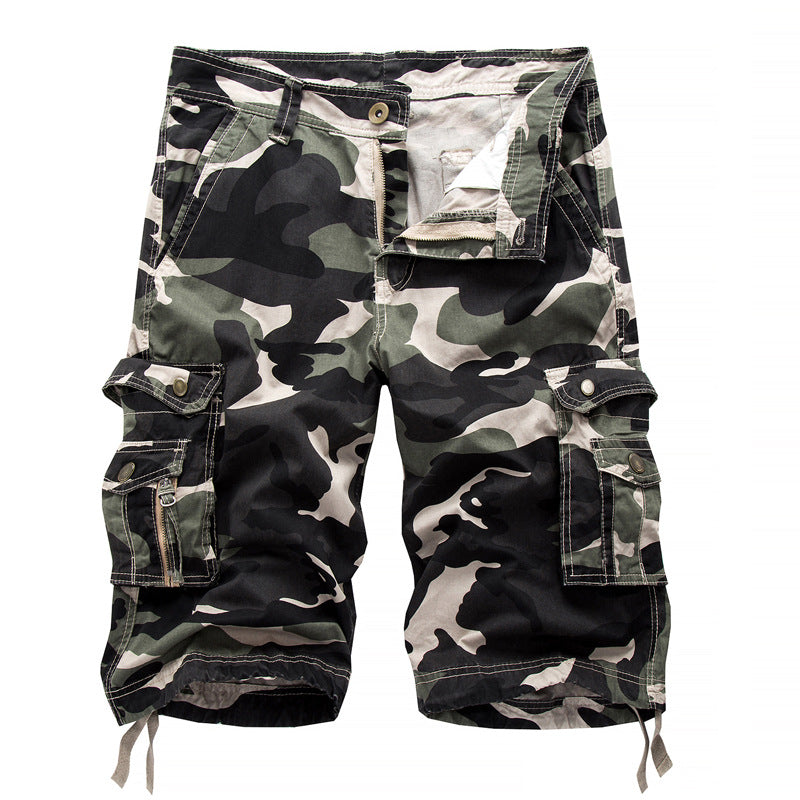 Herren taktische Cargoshorts mit multifunktionalen Taschen und verstellbarem Kordelzug EB