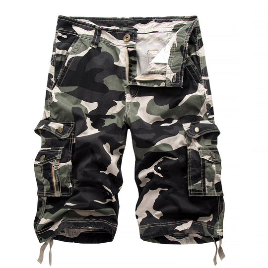 Herren taktische Cargoshorts mit multifunktionalen Taschen und verstellbarem Kordelzug EB
