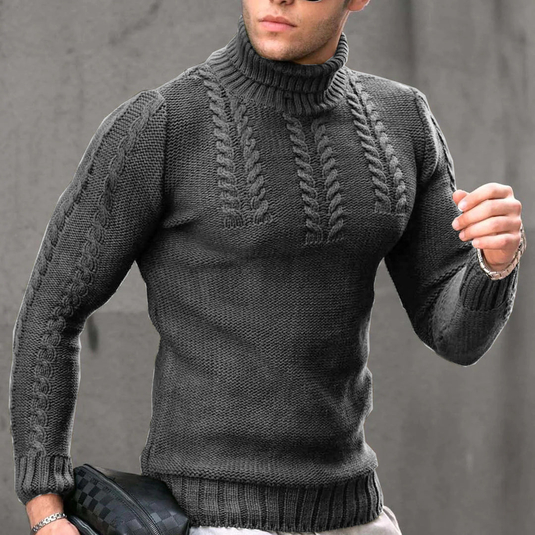 Herren Strickpullover mit hochstehendem Kragen EB