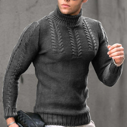 Herren Strickpullover mit hochstehendem Kragen EB