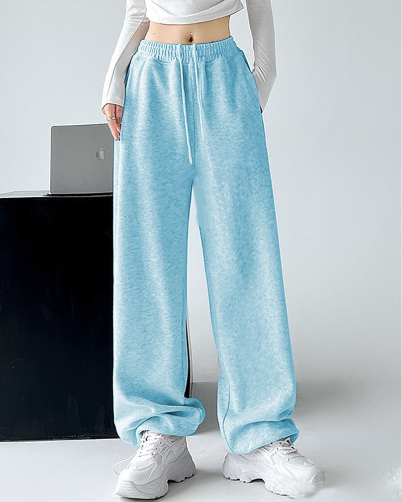 Damen nan extraweite Palazzo-Sweathose mit hohem Komfortbund, seitlichen Eingrifftaschen, Schlitz am Saum und Kordelzug EB
