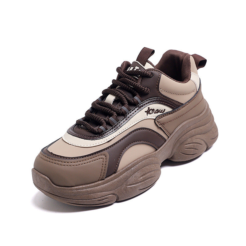 Damen modische Chunky Sneakers mit stabiler Profilsohle und atmungsaktiver Oberfläche EB