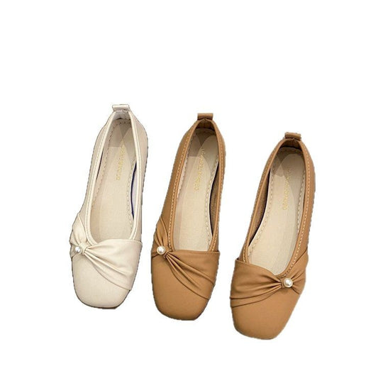 Damen Bequeme und elegante Ballerinas mit Perlenakzent EB