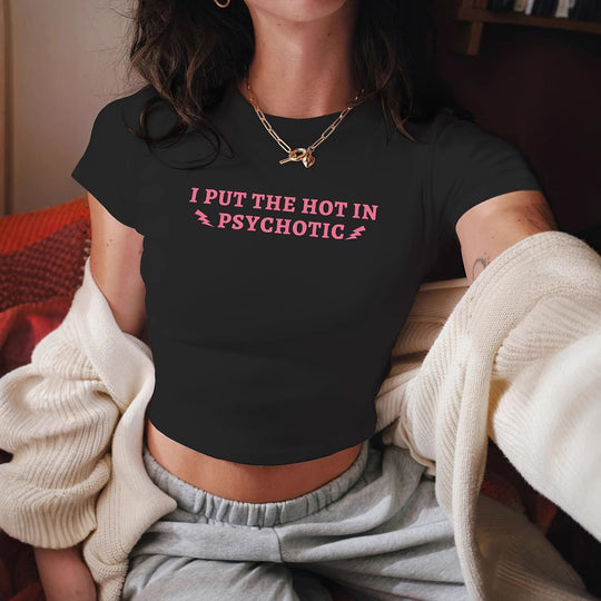 Damen Crop-T-Shirt mit fröhlichem Kirschmotiv EB