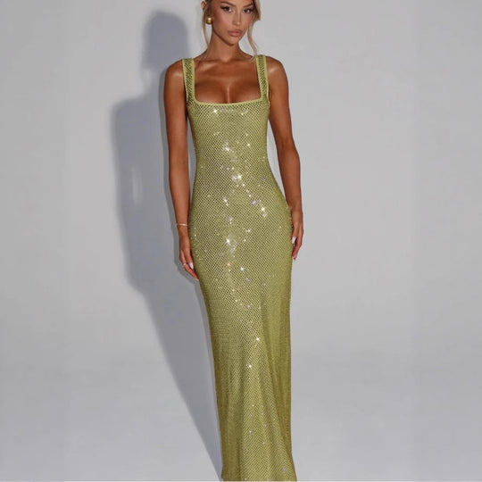Damen Glamouröses Pailletten-Abendkleid mit figurbetontem Schnitt EB