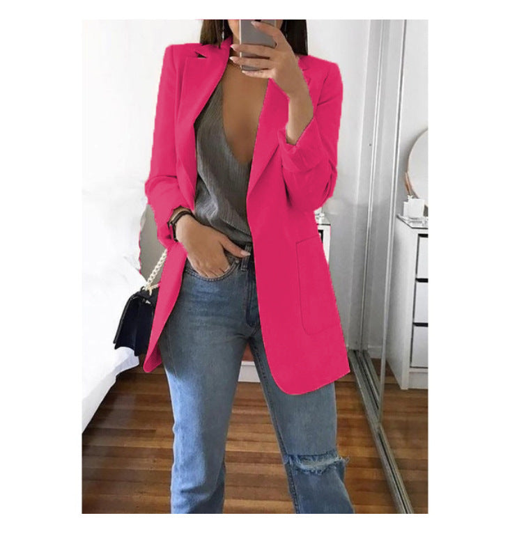 Damen eleganter Blazer mit tailliertem Schnitt und praktischen Taschen EB