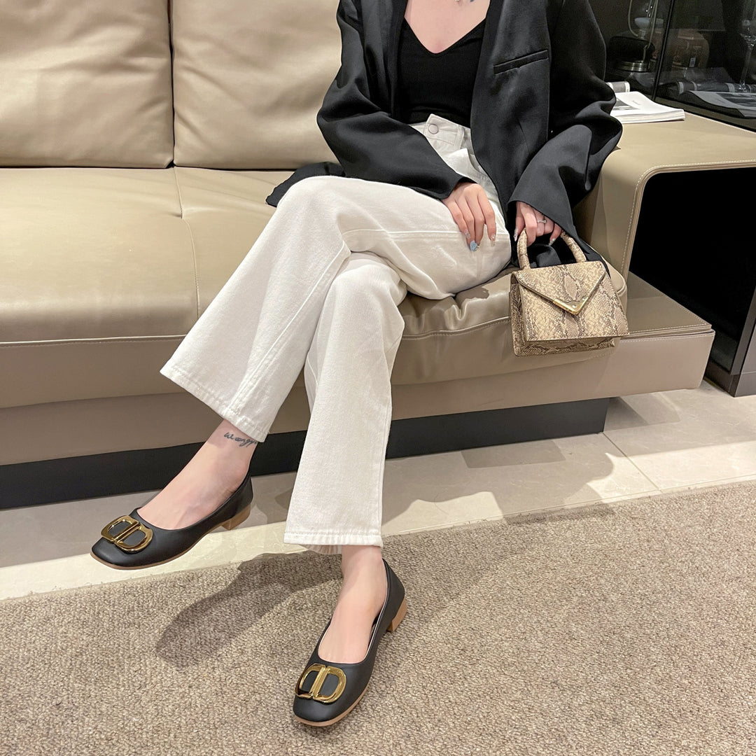 Damen Komfortable Ballerinas mit eleganter Schnallenverzierung EB