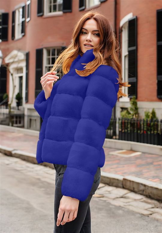 Damen Modische Daunenjacke mit hohem Kragen EB