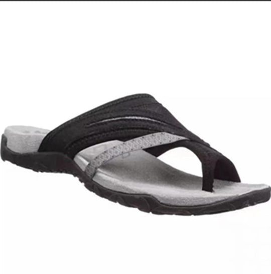 Damen Zehentrenner Sandalen mit anatomischer Fußbettung und rutschfester Sohle EB