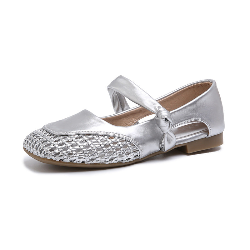 Damen Ballerina-Schuhe mit geflochtenem Detail EB