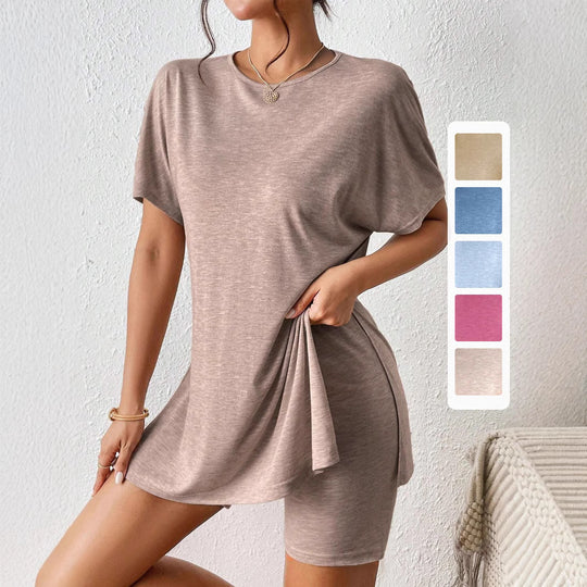 Damen Lässiges T-Shirt und Shorts Set mit lässigem Schnitt EB