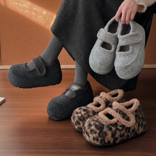 Damen Fleece Hausschuhe mit rutschfester Sohle und gemütlichem Innenfutter EB
