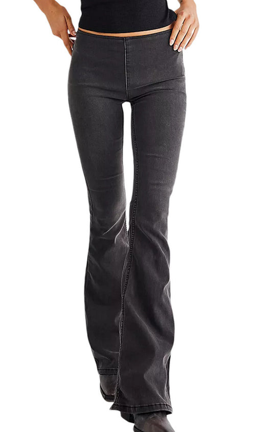 Damen Flared Jeans mit hohem Bund und figurbetontem Schnitt