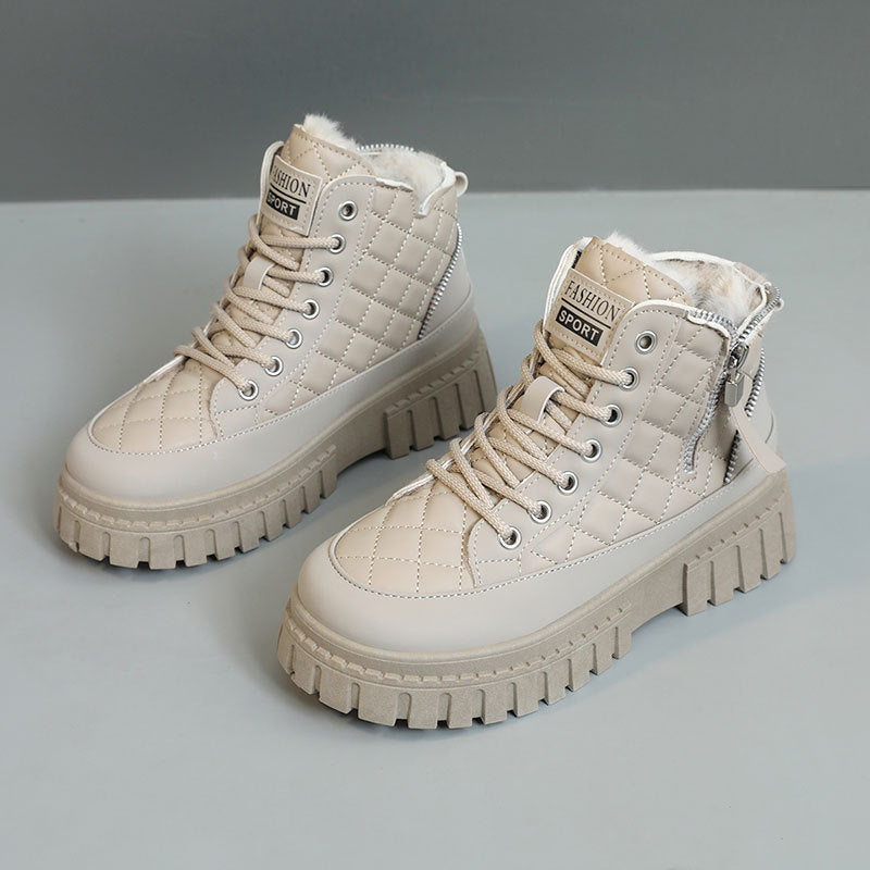 Damen Modische Winterstiefel mit gepolstertem Innenfutter und robustem Sohlenprofil EB