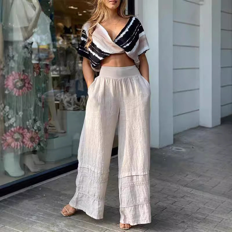 Damen luftige und bequeme Leinenhose EB