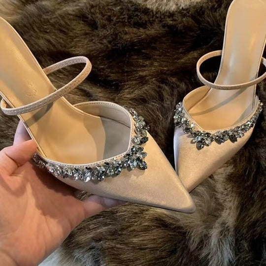 Damen Elegante Slingback-Pumps mit funkelndem Strassbesatz EB