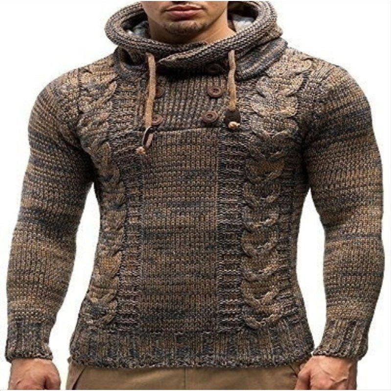 Herren Kapuzenpullover mit strukturiertem Strickmuster EB