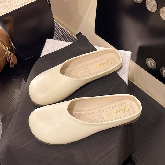 Damen modische Mules mit glänzendem Obermaterial EB