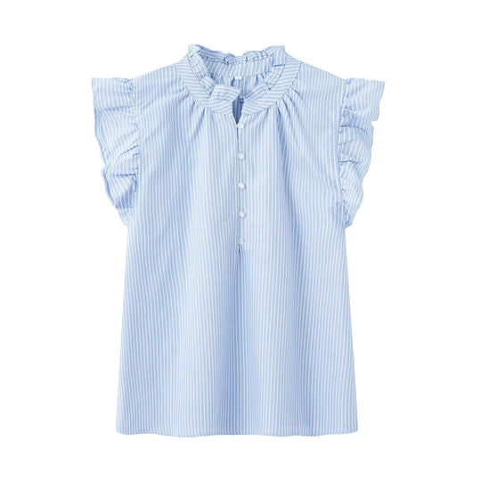 Damenbluse mit Rüschendetails und Knopfleiste EB