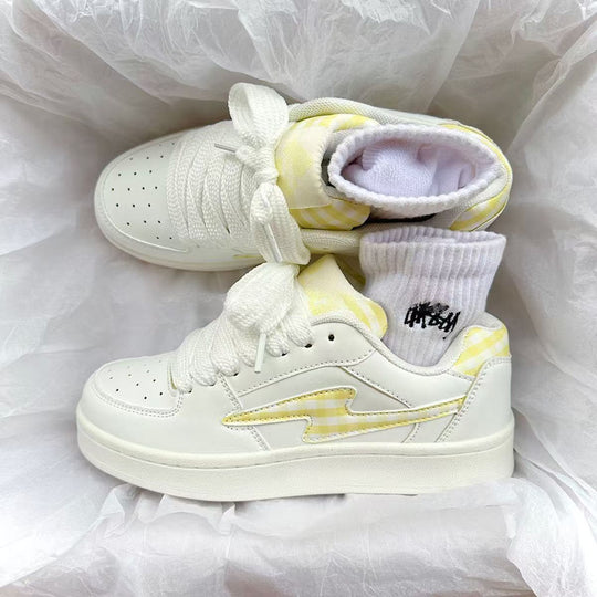Damen Sneakers im modernen Karo-Design mit atmungsaktiven Materialien EB