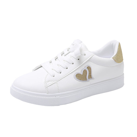 Damen Sneakers mit Glitzerelementen und Herzmotiv EB