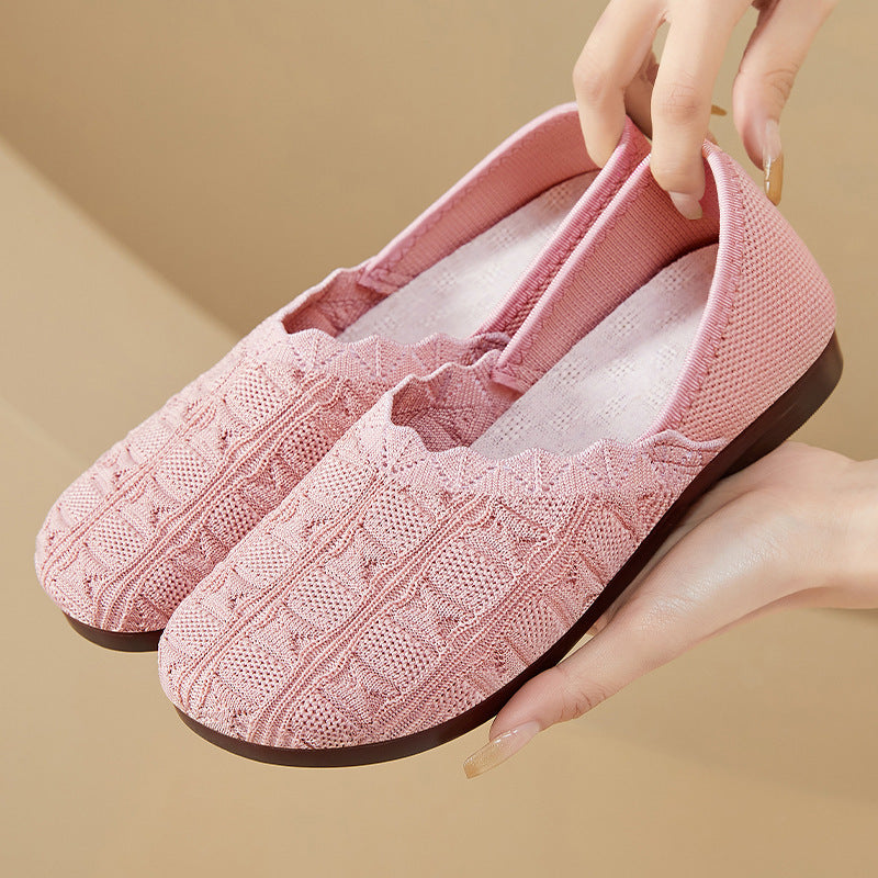 Damen Atmungsaktive und elegante Ballerinas mit flexiblem Schaft EB